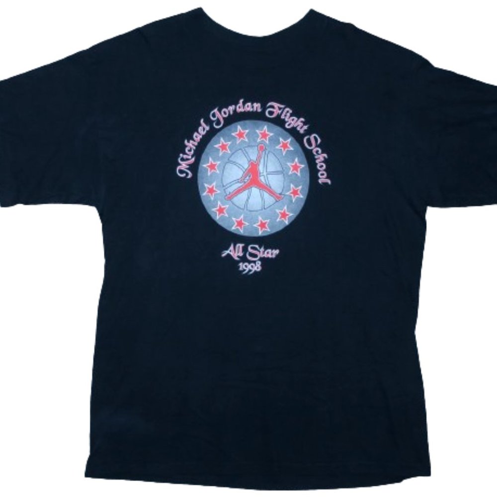 1998 Michael Jordan Flight School 23 ALL STAR T-Shirt Jump Man Exclusive Rare 🔥